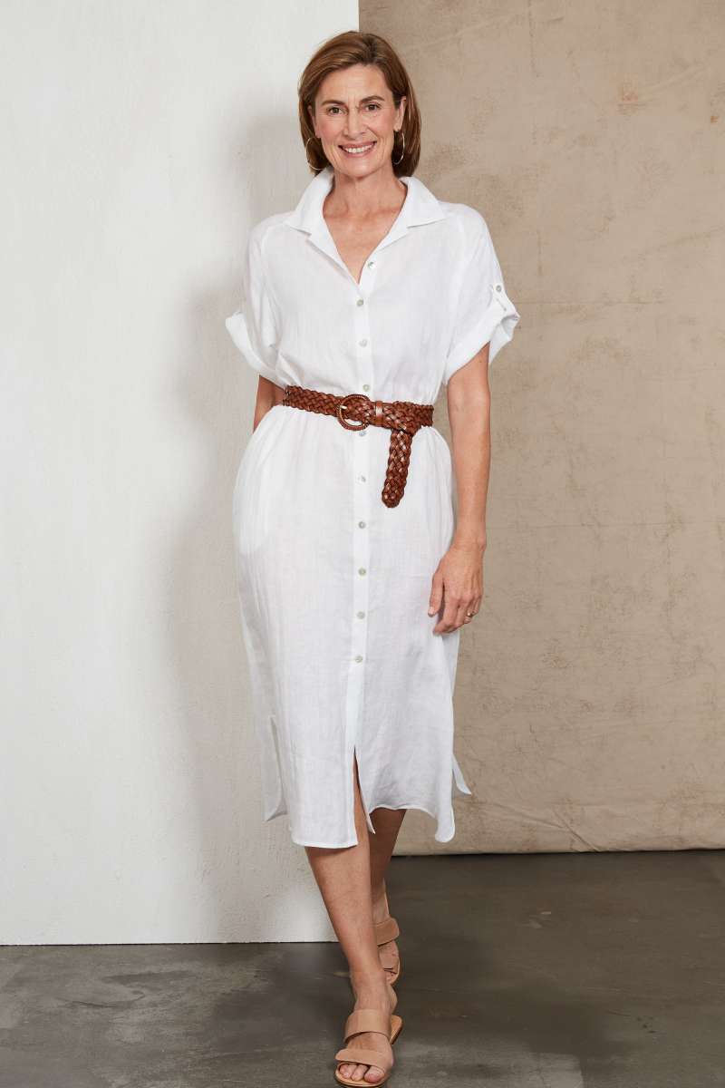 View Eb&Ive Studio Shirt Dress - Salt