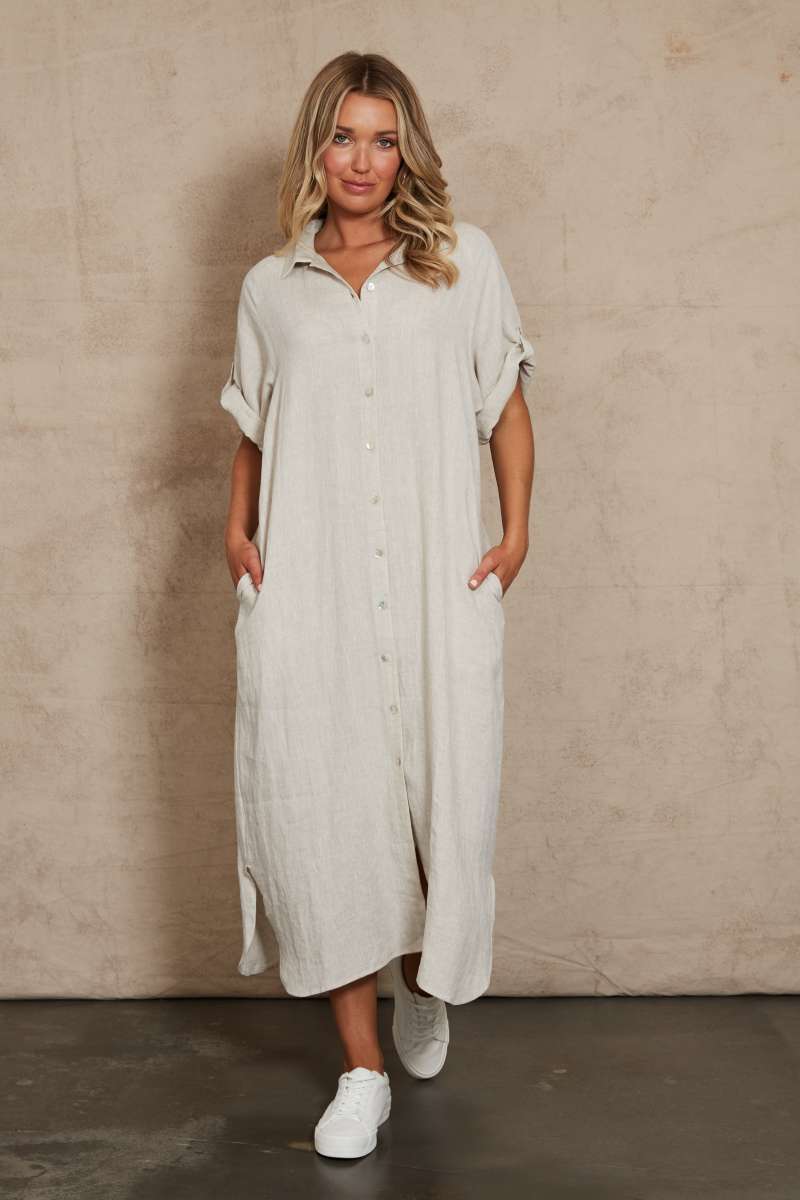 View Eb&Ive Studio Shirt Dress - Tusk