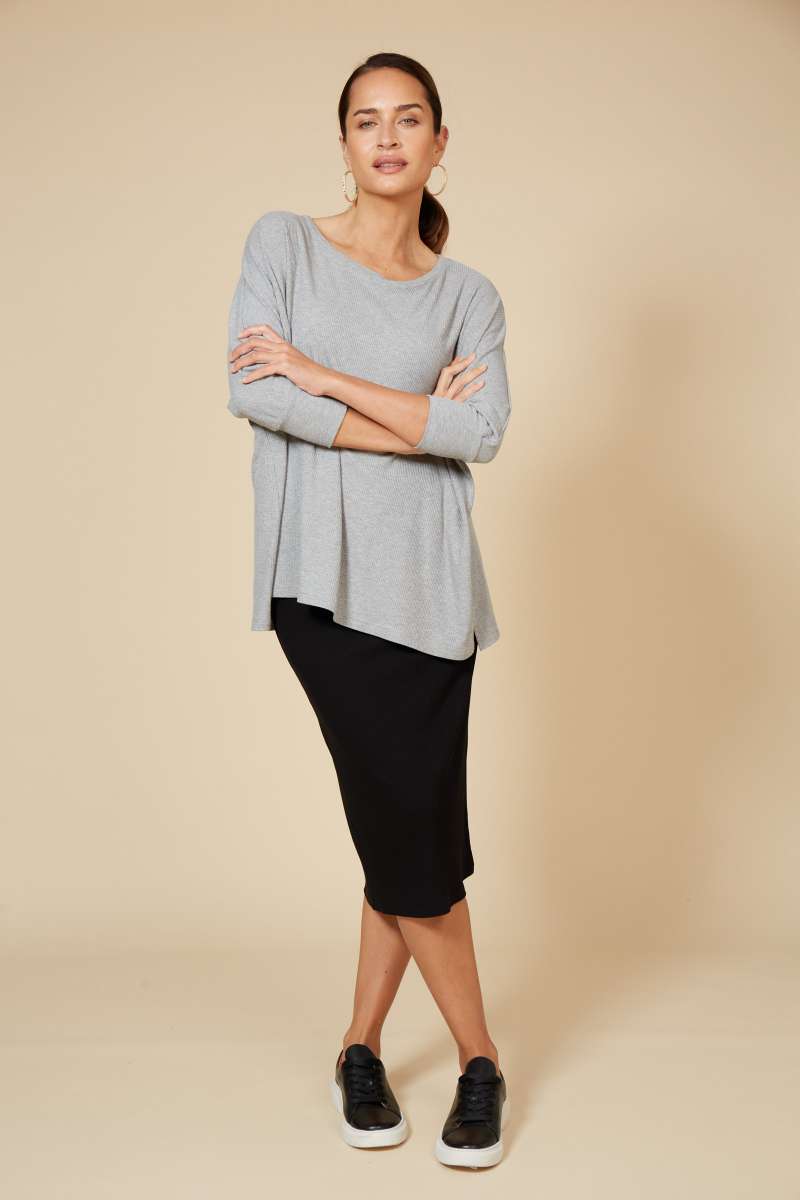 View Eb&Ive Studio Jersey Top - Grey