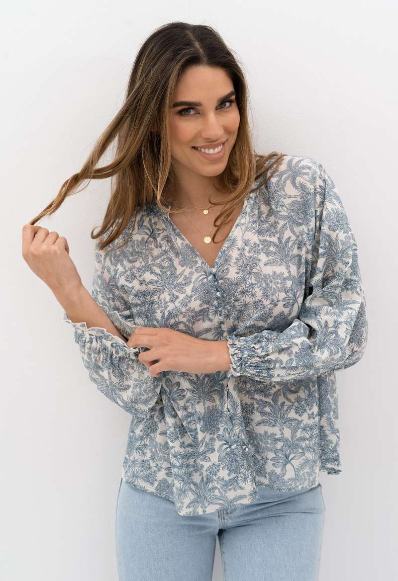 View Humidity Chi Chi Elysian Blouse - Navy Print