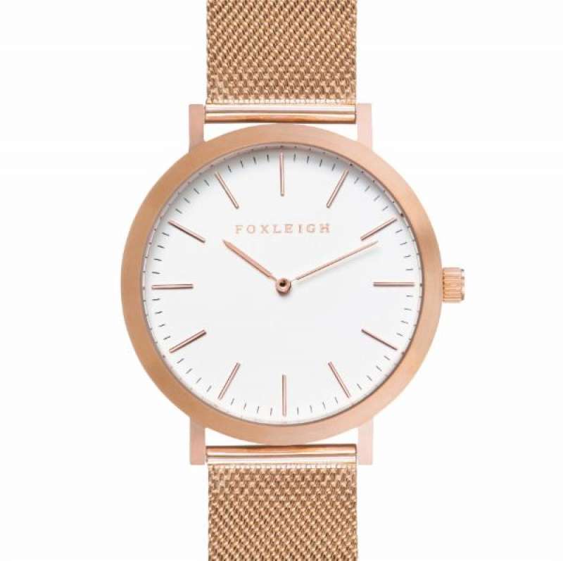 View Foxleigh Rose Gold Mesh Timepiece