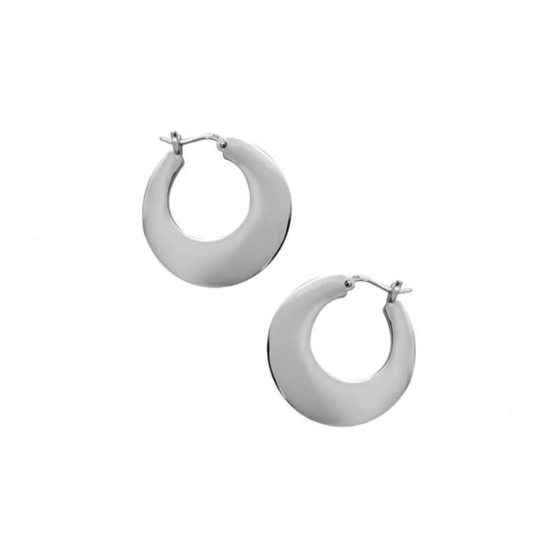 View Petals Flat Hoop Earrings - Silver